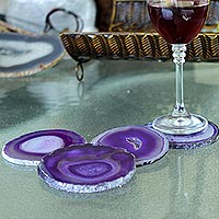 Featured review for Agate coasters, Lilac Water Drops (set of 4)
