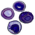 Posavasos de ágata, (juego de 4) - Posavasos de ágata azul violeta (lote de 4) de Brasil