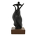 Sculpture, 'Triumph in Black' - Abstract Woman Celebrates Triumphs in Black Resin Sculpture thumbail