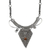 Goldstone statement necklace, 'Splendor of the Sun' - Stainless Steel Goldstone Statement Necklace from Brazil