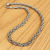 Stainless steel chain necklace, 'Steel Rings' - Hand Made Stainless Steel Chain Link Necklace from Brazil (image 2b) thumbail