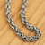 Stainless steel chain necklace, 'Steel Rings' - Hand Made Stainless Steel Chain Link Necklace from Brazil (image 2c) thumbail