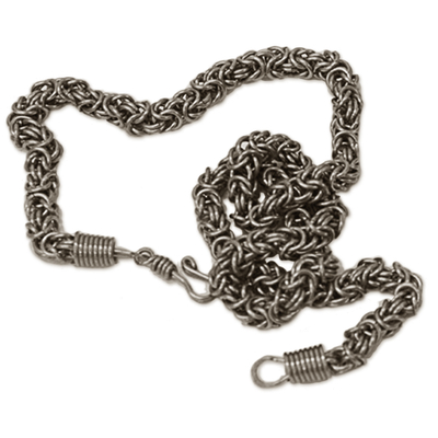 Collar de cadena de acero inoxidable - Collar de eslabones de cadena de acero inoxidable hecho a mano de Brasil