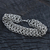 Stainless steel chain bracelet, 'Steel Rings' - Stainless Steel Chain Link Bracelet from Brazil (image 2b) thumbail