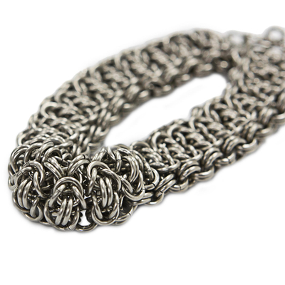 Stainless steel chain bracelet, 'Steel Rings' - Stainless Steel Chain Link Bracelet from Brazil