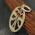 Gold pendant, 'Holy Dove' - 18k Gold Pendant Christian Dove Circular from Brazil