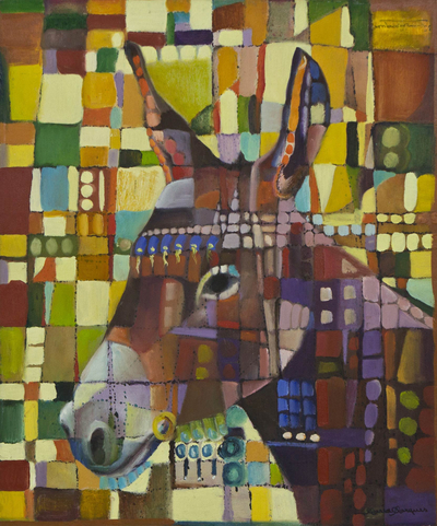 Original Signed Painting of a Baby Burro