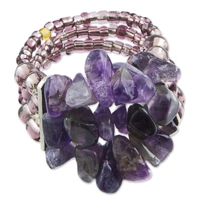 Amethyst stretch ring,