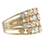 Tri-color gold cocktail ring, 'Starlit Horizon' - White Rose and Yellow 10k Gold Star Ring (image 2c) thumbail
