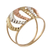 Tri-color gold cocktail ring, 'Copacabana Waves' - Rose White and Yellow 10k Gold Waves on Brazilian Band Ring (image 2a) thumbail