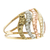 Tri-color gold cocktail ring, 'Copacabana Waves' - Rose White and Yellow 10k Gold Waves on Brazilian Band Ring (image 2b) thumbail