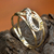 Yellow and white gold band ring, 'Ad Infinitum' - White and Yellow 10k Gold Infinity Symbol Band Ring thumbail