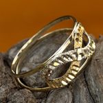 Yellow and white gold band ring, 'Ad Infinitum' - White and Yellow 10k Gold Infinity Symbol Band Ring
