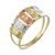Tri-color gold cocktail ring, 'Floral Horizon' - Flower Motif White Rose and Yellow 10k Gold Ring (image 2a) thumbail