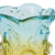 Art glass vase, 'Blue Petal Splash' - Hand Made Yellow and Blue Glass Vase from Brazil (image 2e) thumbail
