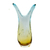 Art glass vase, 'Yellow Blue Drop' - Yellow and Blue Glass Decorative Vase from Brazil (image 2e) thumbail