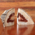 Agate bookends, 'Crystalline Caves' - Natural Agate Bookends in Ivory and Brown from Brazil thumbail