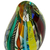 Handblown art glass vase, 'Carnival Color Fantasy' - Collectible Handblown Murano Inspired Art Vase (image 2f) thumbail