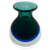 Art glass vase, 'Ocean Waves' - Brazilian Hand Blown Murano Inspired Art Glass Vase