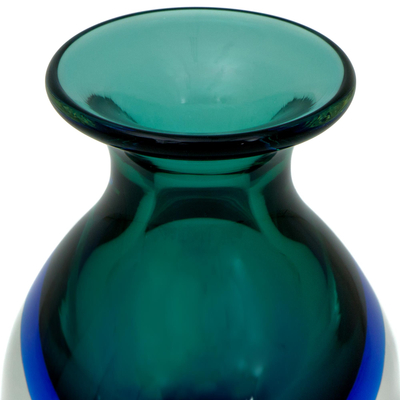 Kunstglasvase - Brasilianische mundgeblasene Murano-inspirierte Kunstglasvase