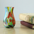 Hand blown art glass bud vase, 'Impressionist Spring' - Hand Blown Multi-Colored Murano Inspired Art Glass Bud Vase (image 2b) thumbail