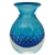 Art glass vase, 'Ocean Inspiration' - Artisan Crafted Murano Inspired Blown Art Glass Vase in Blue thumbail