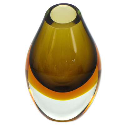 Art glass vase, Olive