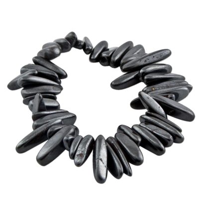 Hematite Beaded Stretch Bracelet from Brazil