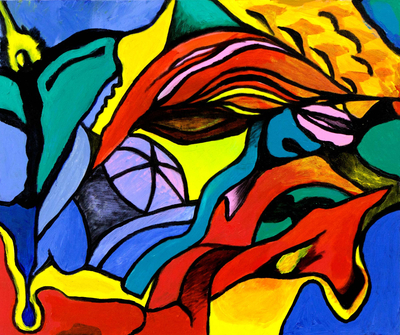 'Cuco' - Pintura abstracta original firmada de Brasil