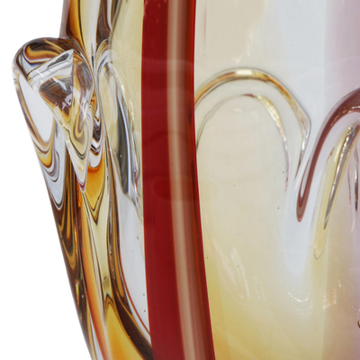 Kunstglasvase, 'Beide Extreme - Handgeblasene Kunstglas-Dekorvase aus Brasilien