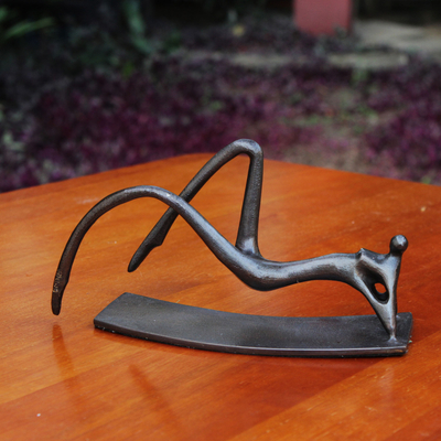 Bronze sculpture, 'Ipanema Sunbather' - Bronze Sculpture of Sunbather from Brazil