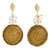 Gold accent golden grass and quartz dangle earrings, 'Golden Spirals' - Gold Accent Golden Grass and Quartz Dangle Earrings (image 2a) thumbail