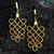 Gold plated golden grass dangle earrings, 'Grassy Paths' - Gold Plated Golden Grass Handmade Earrings from Brazil