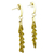 Pendientes colgantes de hierba dorada bañados en oro, 'Grassy Paths' - Pendientes hechos a mano de hierba dorada chapada en oro de Brasil