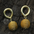 Gold accent golden grass jewelry set, 'Golden Planets' - 18k Gold Accent Brazilian Golden Grass Necklace and Earrings (image 2c) thumbail
