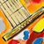 'Guitarras III' - Pintura impresionista multicolor de guitarras de Brasil