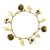 Gold plated golden grass heart charm bracelet, 'Natural Friend' - Heart Leaf Beehive Charms on Gold Plated Brazilian Bracelet (image 2a) thumbail