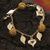 Gold plated golden grass heart charm bracelet, 'Natural Friend' - Heart Leaf Beehive Charms on Gold Plated Brazilian Bracelet (image 2c) thumbail