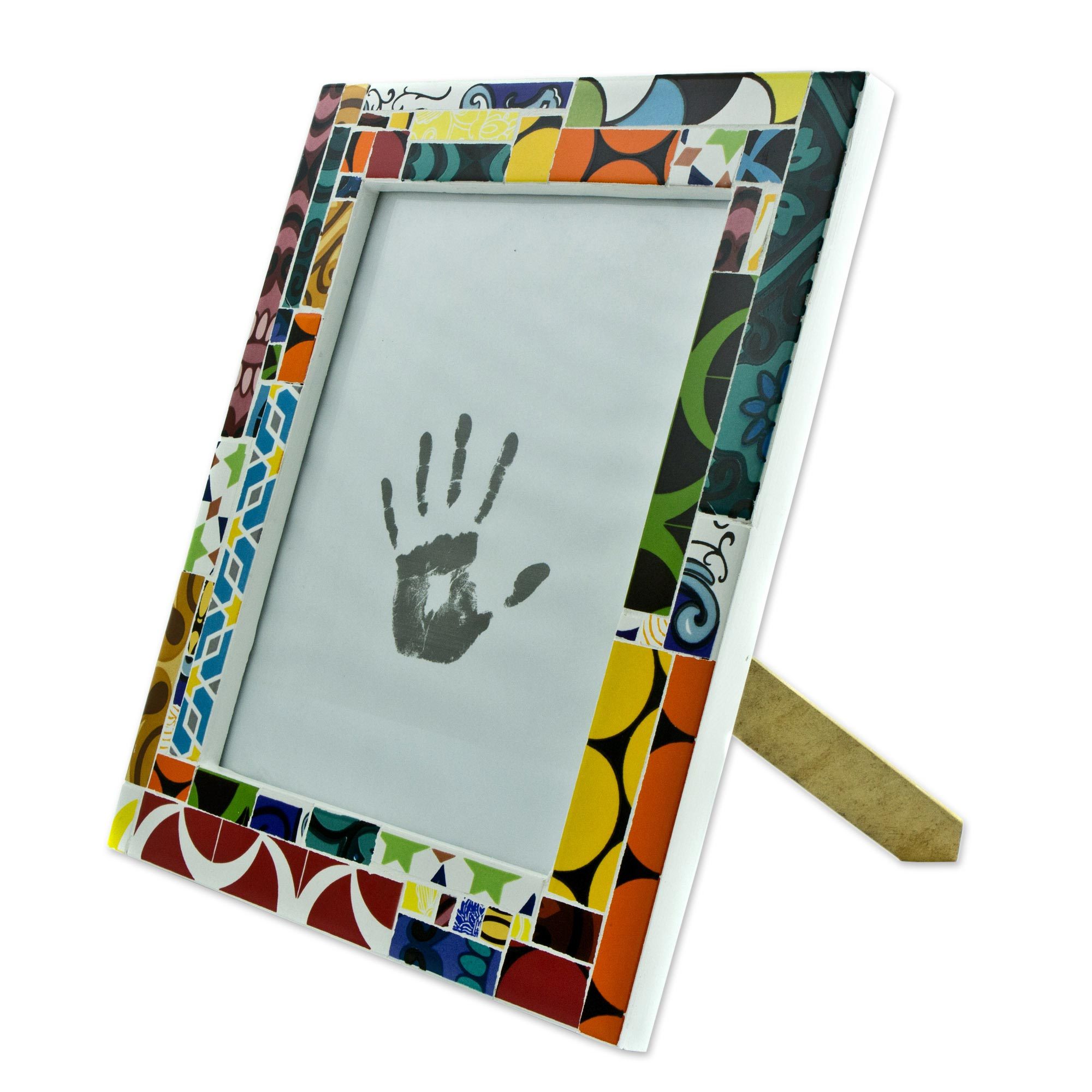 Multicolored Ceramic Photo Frame (8x10) from Brazil Colorful Circles