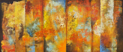 'Warm' (2013) - Acrylic Abstract Painting in Yellow and Orange from Brazil