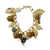 Gold plated citrine and agate charm bracelet, 'Clover Leaves' - Gold Plated Agate and Citrine Charm Bracelet from Brazil