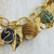 Gold plated citrine and agate charm bracelet, 'Clover Leaves' - Gold Plated Agate and Citrine Charm Bracelet from Brazil