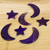 Wind chimes, 'Purple Moon and Stars' - Purple Agate Moon and Star Wind Chimes from Brazil