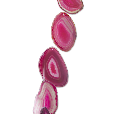 Agate mobile, 'Heart Mysteries' - Handcrafted Pink Agate Mobile from Thailand