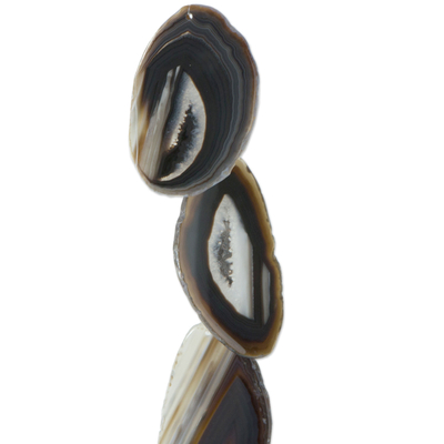 Agate mobile, 'Night Mysteries' - Handcrafted Brown Agate Mobile from Brazil