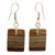 Wood dangle earrings, 'Forest Colors' - Handcrafted Brown Wood Dangle Earrings from Brazil thumbail