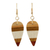 Wood dangle earrings, 'Woodland Leaves' - Striped Wood Dangle Earrings from Brazil thumbail