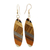 Wood dangle earrings, 'Forest Excitement' - Brown Wood Oval Shaped Dangle Earrings from Brazil thumbail
