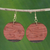 Pendientes de caoba - Pendientes colgantes redondos de madera de caoba e imbuia de Brasil