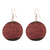 Mahogany earrings, 'Circle of Nature' - Mahogany and Imbuia Wood Round Dangle Earrings from Brazil